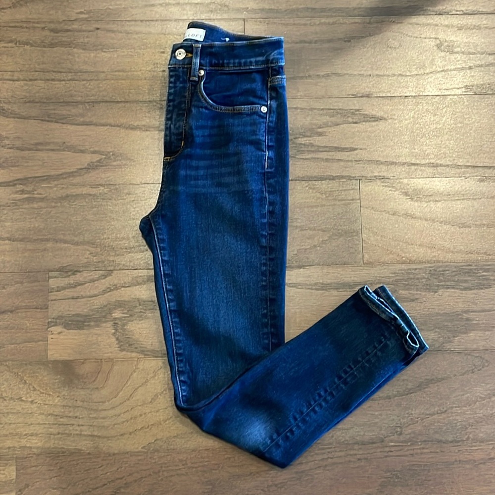 LOFT Petite Dark Wash Skinny Jeans - Size 0P